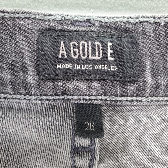A Gold E 26 Isabel Slim Fit Boyfriend Agolde Grey Distressed Holes Low Rise - Picture 11 of 11